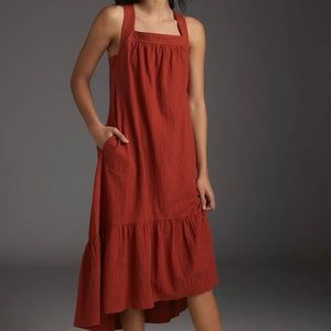 Anthro Carole Flounced Midi Dress
